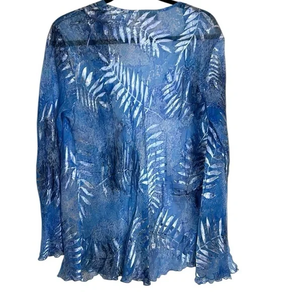 Silk Open front sheer cardigan,silk by Simply silk,ruffle hem,feminine,romantic - Picture 7 of 12